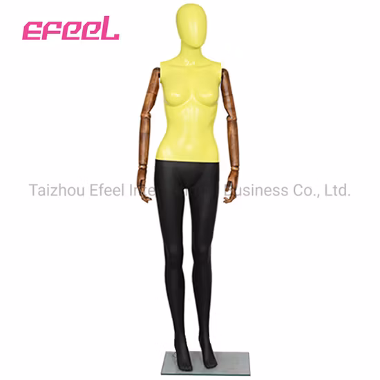 Wooden Hands Yellow Painting PP Plastic Material Hanger Women Mannequins